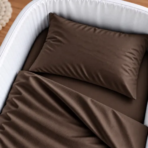 Комплект постельного белья в кроватку 90*110 Satin Light Pro 10-010 Brown - 3