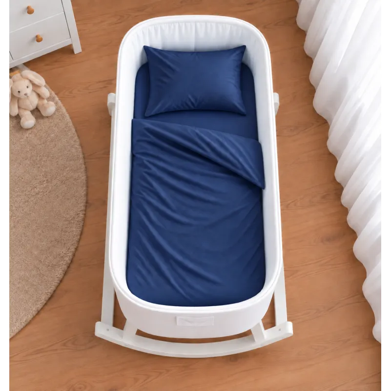 Комплект постельного белья в кроватку 90*110 Satin Light Pro 10-011 Dark Blue - 1