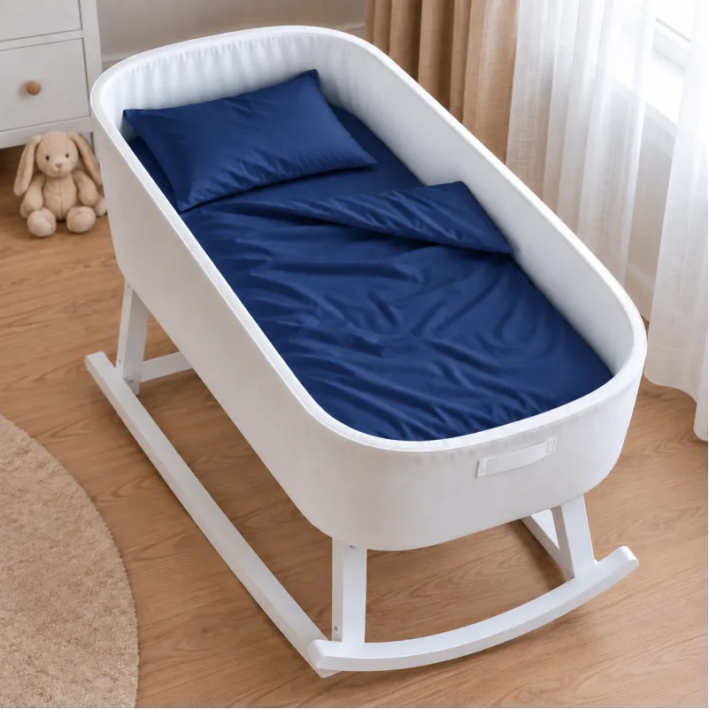 Комплект постельного белья в кроватку 90*110 Satin Light Pro 10-011 Dark Blue