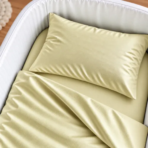Комплект постельного белья в кроватку 90*110 Satin Light Pro 10-014 Soft yellow - 3