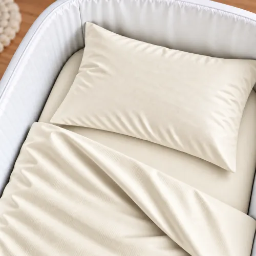 Комплект постельного белья в кроватку 90*110 Satin Light Pro 10-016 Creamy - 3