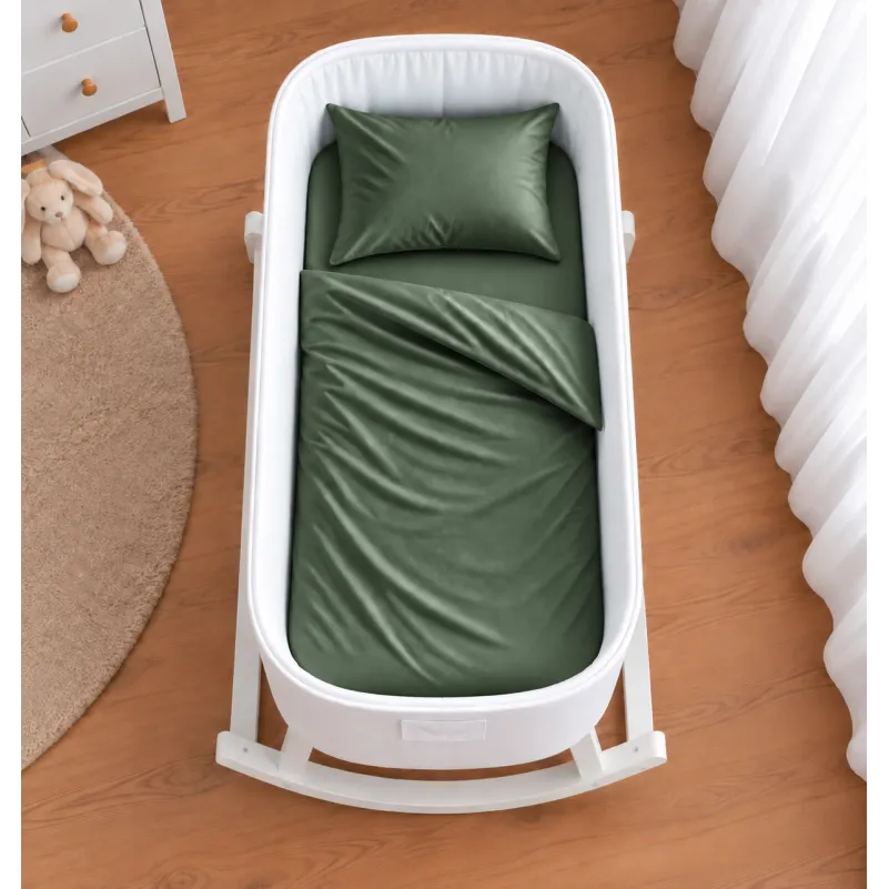Комплект постельного белья в кроватку 90*110 Satin Light Pro 10-017 Green Olive - 1