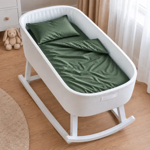 Комплект постельного белья в кроватку 90*110 Satin Light Pro 10-017 Green Olive - 1