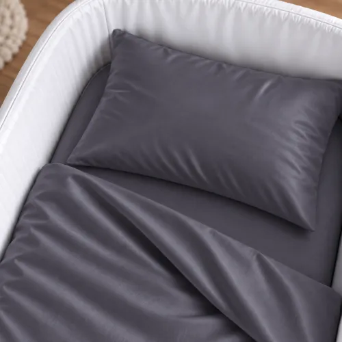 Комплект постельного белья в кроватку 90*110 Satin Premium 0240 Iron grey - 4