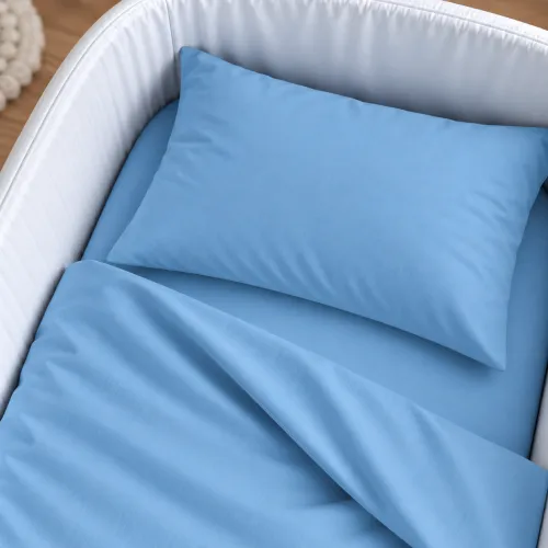 Комплект постельного белья в кроватку 90*110 Satin Premium 0845 Blue Wave - 4
