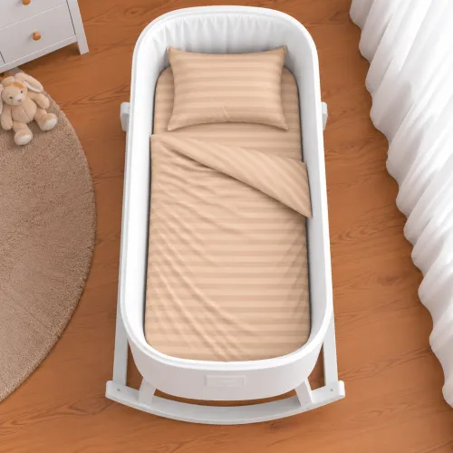 Комплект постельного белья в кроватку 90*110 Satin Stripe 30-0004 Cream - 2