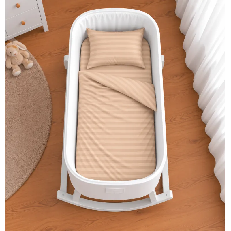 Комплект постельного белья в кроватку 90*110 Satin Stripe 30-0004 Cream - 1