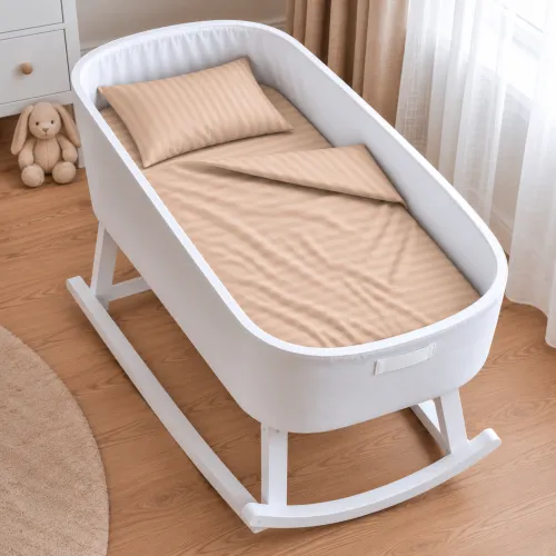 Комплект постельного белья в кроватку 90*110 Satin Stripe 30-0004 Cream - 1