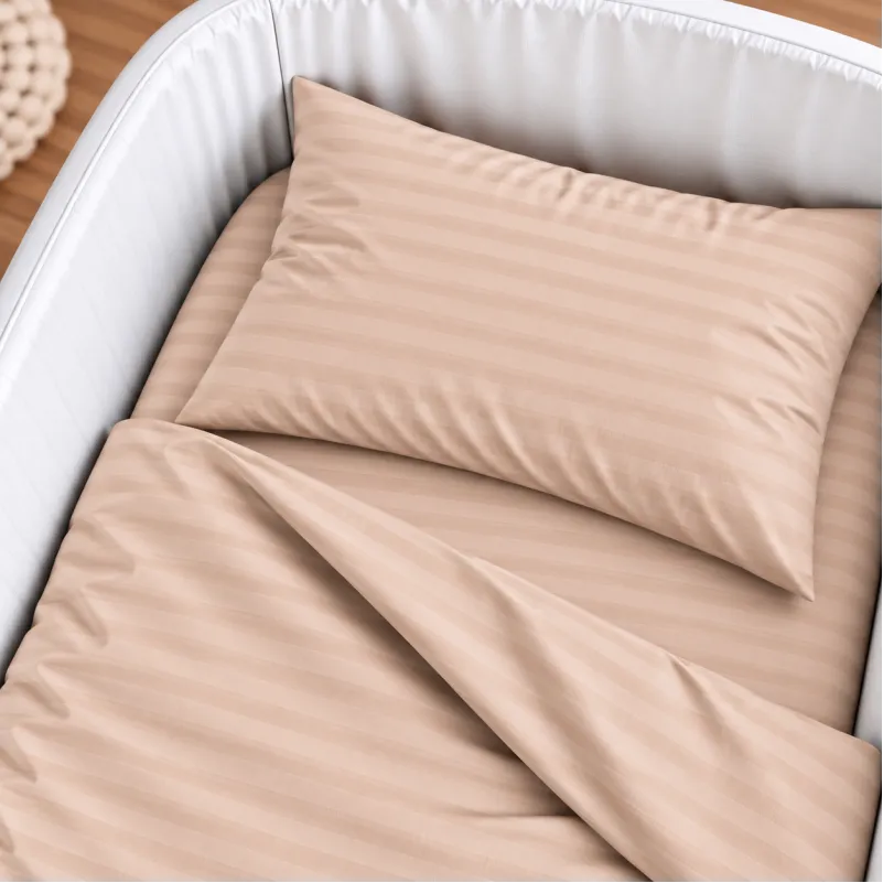 Комплект постельного белья в кроватку 90*110 Satin Stripe 30-0004 Cream - 2