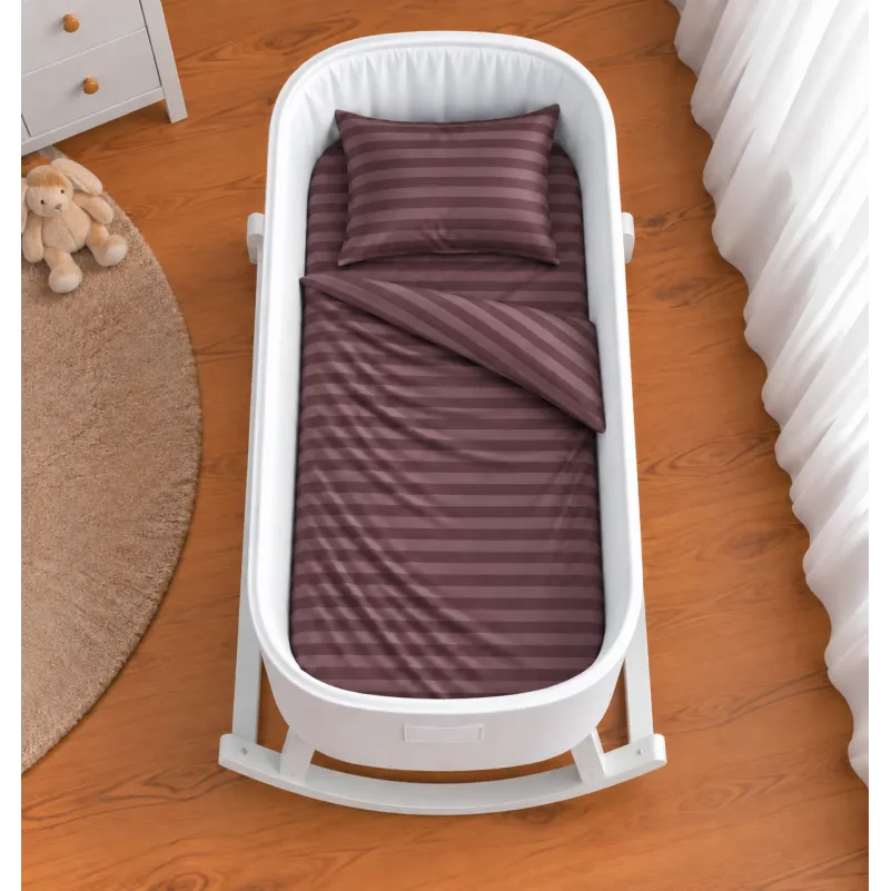 Комплект постельного белья в кроватку 90*110 Satin Stripe 30-0008 Smoky Pink - 1