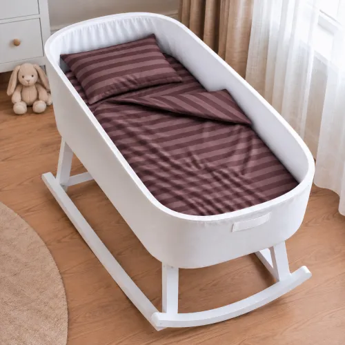 Комплект постельного белья в кроватку 90*110 Satin Stripe 30-0008 Smoky Pink - 1