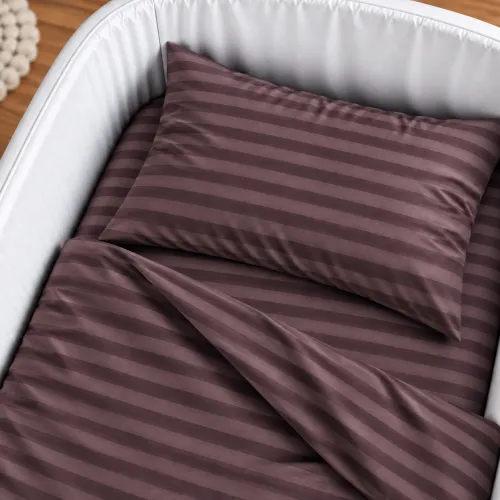 Комплект постельного белья в кроватку 90*110 Satin Stripe 30-0008 Smoky Pink - 3