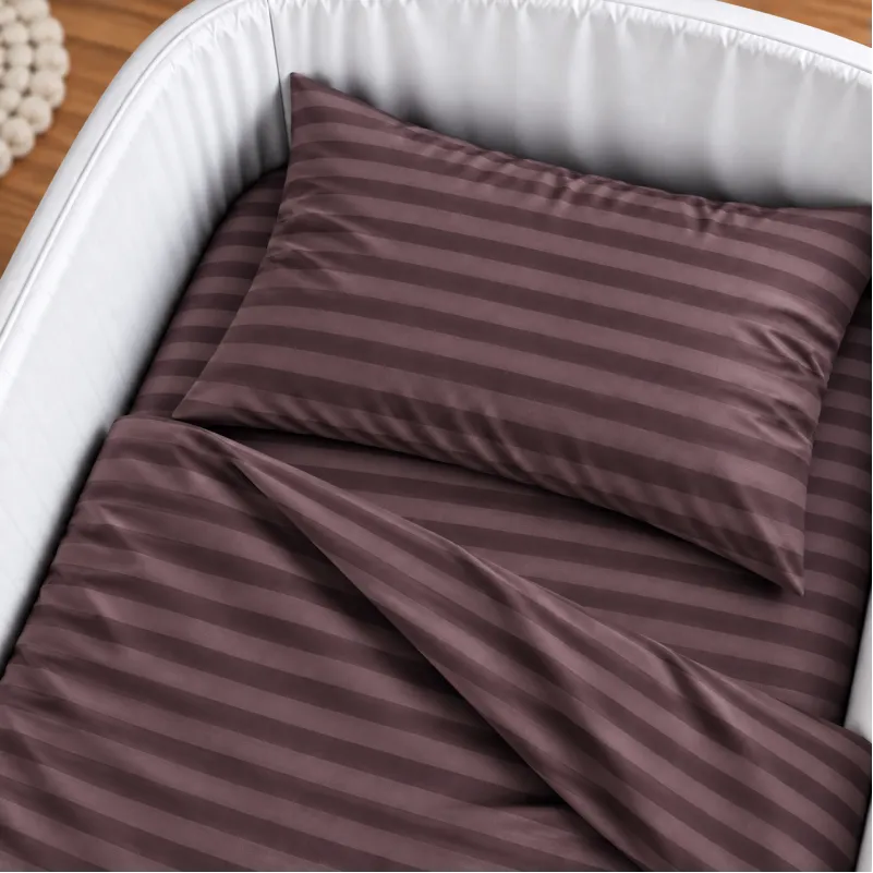 Комплект постельного белья в кроватку 90*110 Satin Stripe 30-0008 Smoky Pink - 2