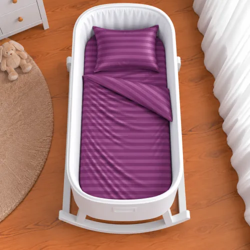 Комплект постельного белья в кроватку 90*110 Satin Stripe 30-0009 Purple - 2