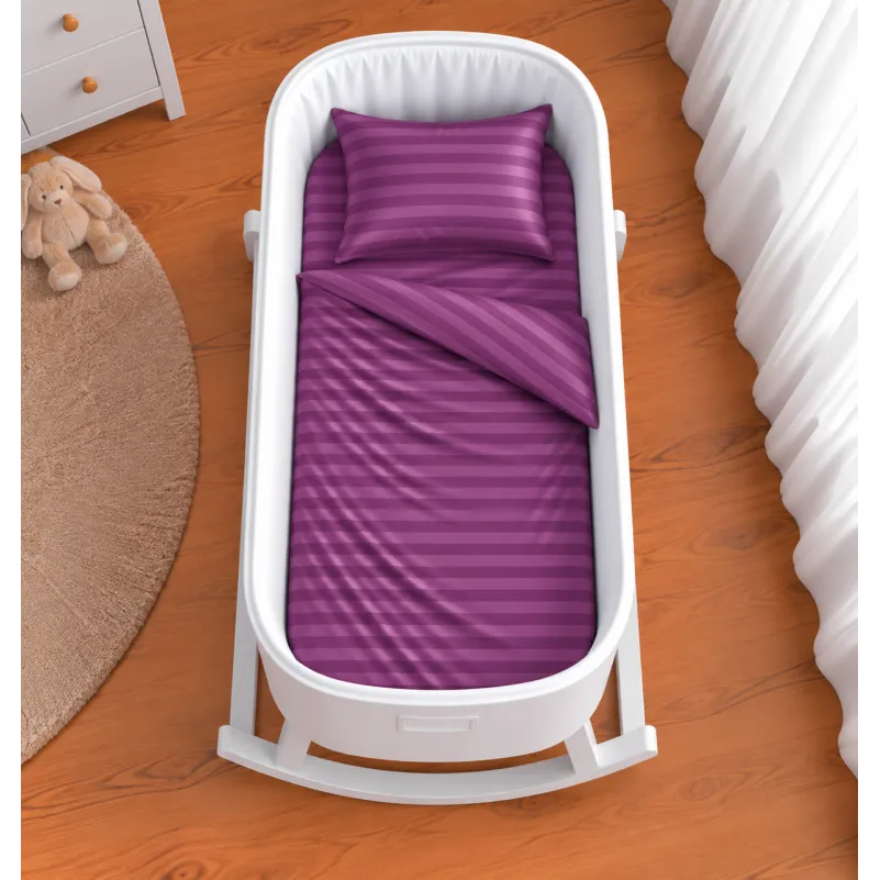 Комплект постельного белья в кроватку 90*110 Satin Stripe 30-0009 Purple - 1