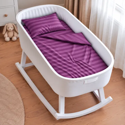 Комплект постельного белья в кроватку 90*110 Satin Stripe 30-0009 Purple - 1