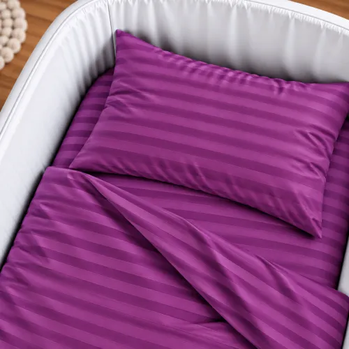 Комплект постельного белья в кроватку 90*110 Satin Stripe 30-0009 Purple - 3