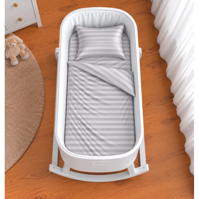 Комплект постельного белья в кроватку 90*110 Satin Stripe 30-0010 Light Gray - 1