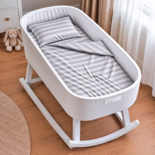 Комплект постельного белья в кроватку 90*110 Satin Stripe 30-0010 Light Gray - 1