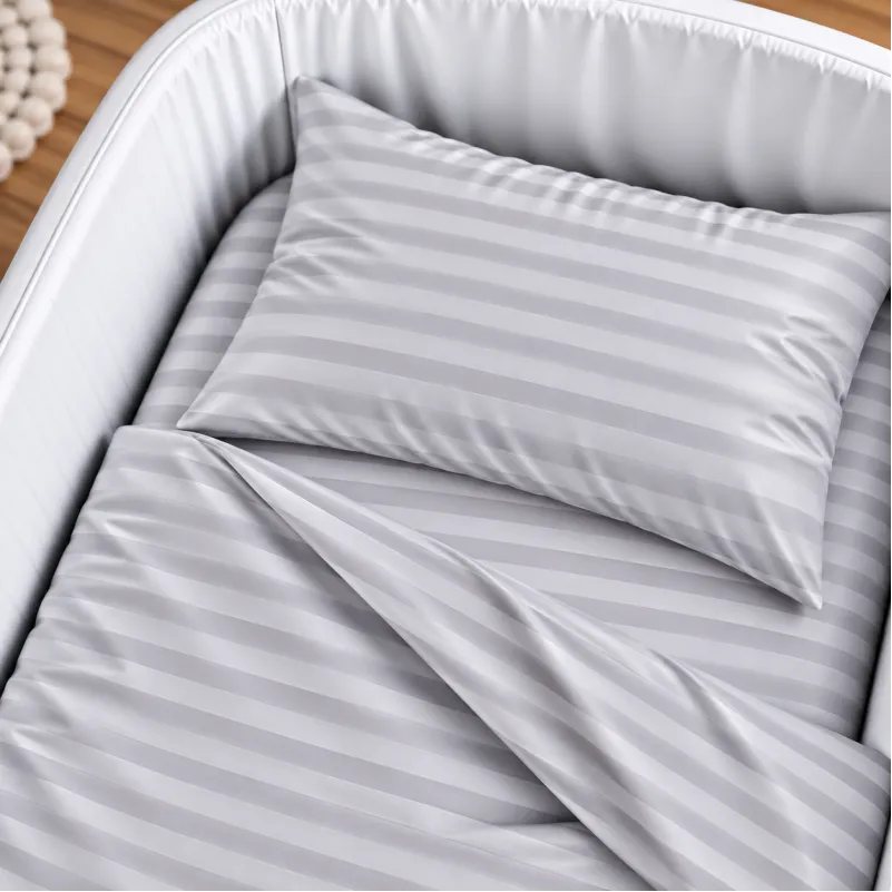 Комплект постельного белья в кроватку 90*110 Satin Stripe 30-0010 Light Gray - 2