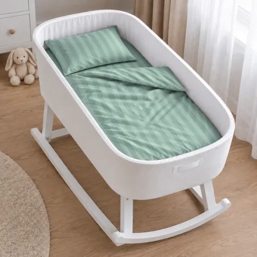 Комплект постельного белья в кроватку 90*110 Satin Stripe 30-0013 Azure - 1