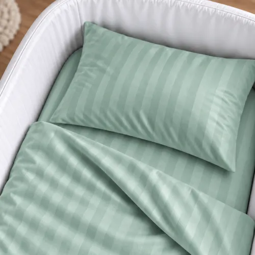Комплект постельного белья в кроватку 90*110 Satin Stripe 30-0013 Azure - 3