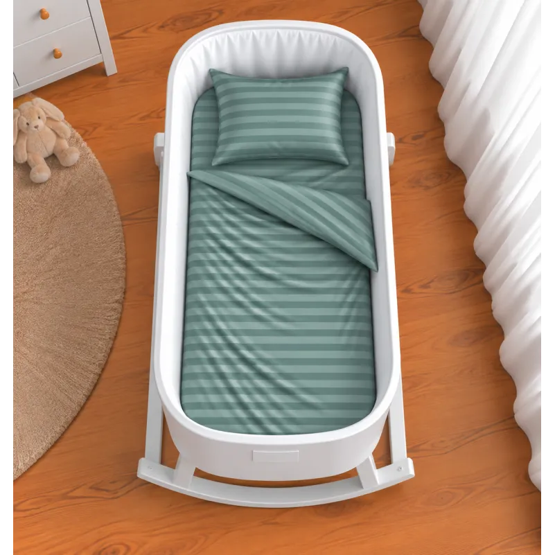 Комплект постельного белья в кроватку 90*110 Satin Stripe 30-0015 Green Wave - 1