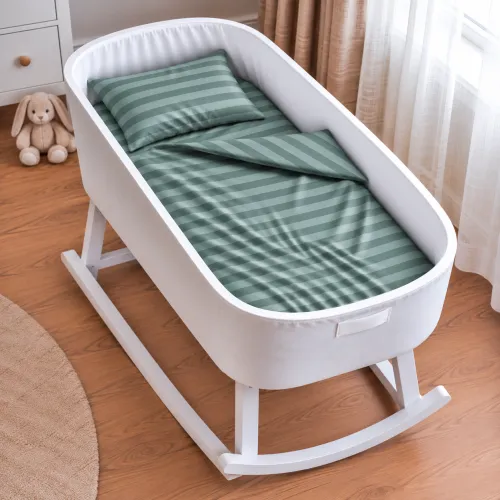 Комплект постельного белья в кроватку 90*110 Satin Stripe 30-0015 Green Wave - 1
