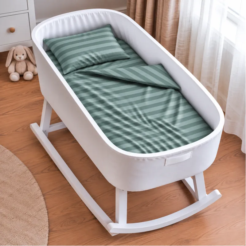 Комплект постельного белья в кроватку 90*110 Satin Stripe 30-0015 Green Wave