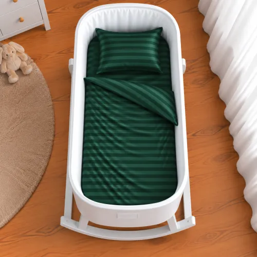 Комплект постельного белья в кроватку 90*110 Satin Stripe 30-0017 Green - 2
