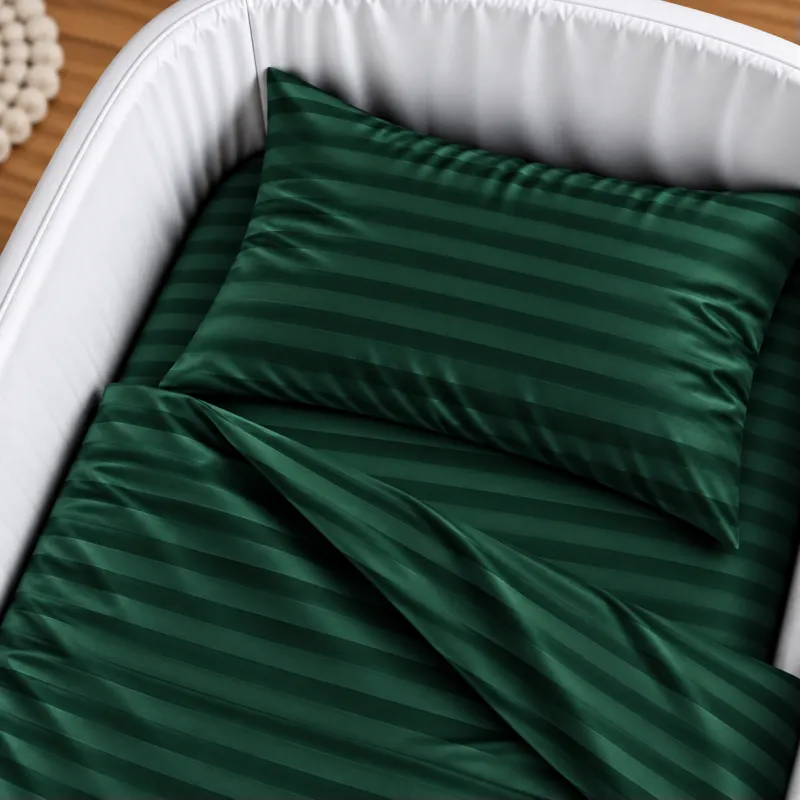 Комплект постельного белья в кроватку 90*110 Satin Stripe 30-0017 Green - 2