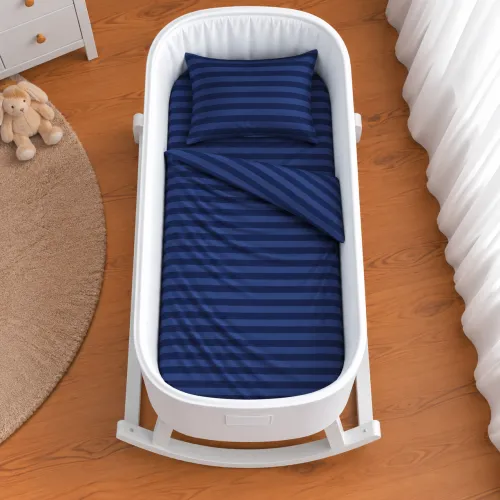 Комплект постельного белья в кроватку 90*110 Satin Stripe 30-0020 Smoky Blue - 2