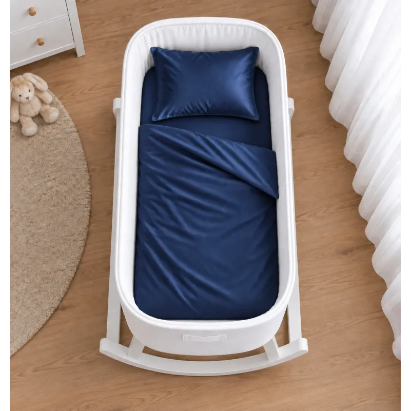 Комплект постельного белья в кроватку 90*110 Satin Stripe 30-0021 Dark Blue - 1