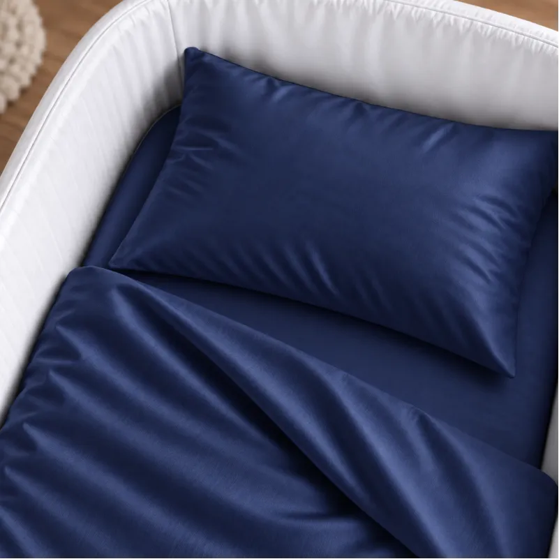 Комплект постельного белья в кроватку 90*110 Satin Stripe 30-0021 Dark Blue - 2