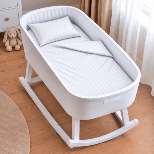 Комплект постельного белья в кроватку 90*110 Satin Stripe 30-0001 White - 1