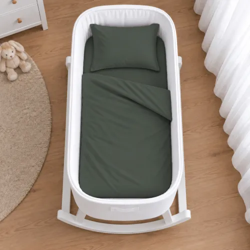 Комплект постельного белья в кроватку 90*110 Ranforce Elite 16-7000 Green Grey - 2