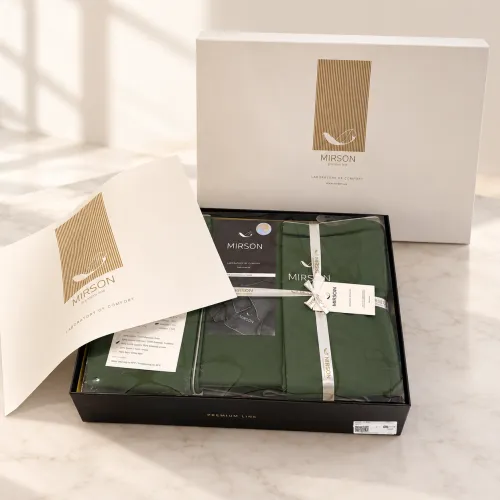 Комплект постельного белья Сатин 0844 Green Olive Corner - 4