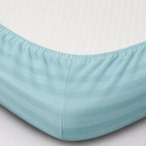 Простынь на резинке Satin Stripe 30-0015 Green Wave - высота 25 см (детские 10 см) - 2