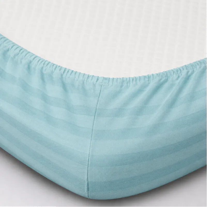 Простирадло на гумці Satin Stripe 30-0015 Green Wave - 1