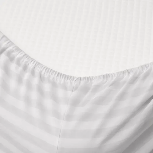 Простирадло Ranforce Elite 17-0600 Stripe White Gray на резинці висота 25 см (дитячі 10 см) - 2