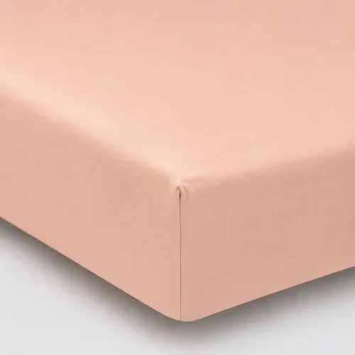 Простирадло на гумці Поплін 00-2 "Beige Flowers" - висота 25 см (дитячі 10 см) - 1