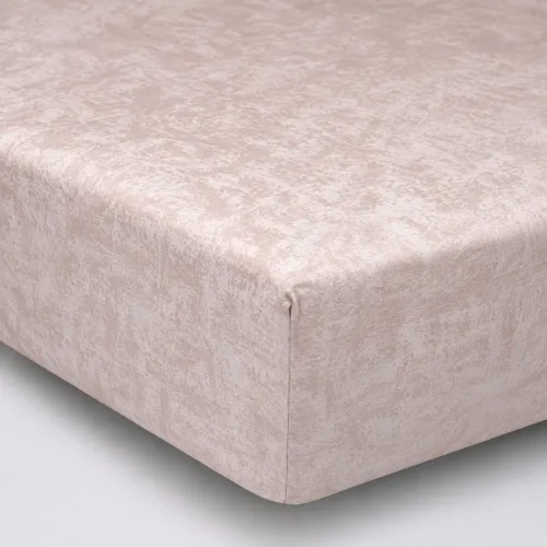 Простирадло на гумці Поплін 00-4 "Geometry Beige" - висота 25 см (дитячі 10 см) - 1