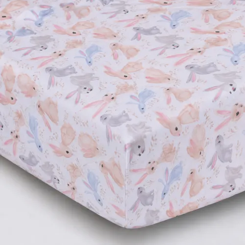 Простирадло на гумці Poplin Line Kids Time 07 "Rabbits" - висота 25 см (дитячі 10 см) - 1