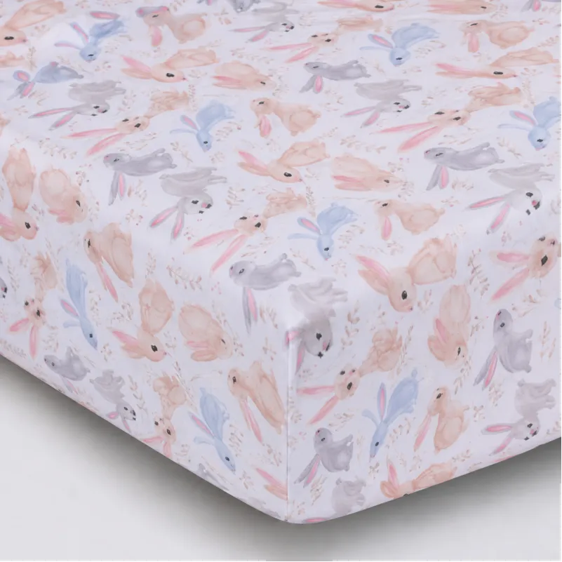 Простирадло на гумці Poplin Line Kids Time 07 "Rabbits" - висота 25 см (дитячі 10 см)