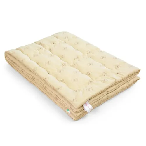 Ковдра вовняна Hand Made Camel №175 вовна тик (зима) Уцінка №2205