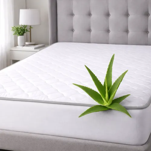 Наматрасник с Тенсель (Modal) Aloe Vera Стандарт №307 (обычный на резинке по периметру)                 - 5