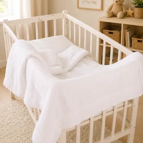 Детский плед №080 Teddy Muslin White - 1