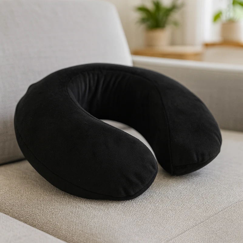 Подушка для подорожей №8725 Velvet Line 28-0007 Black (велюр)