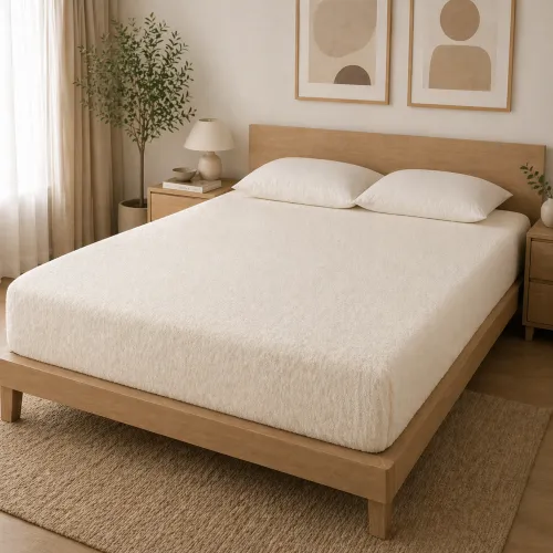 Простынь на резинке махра 30-423 Lactic