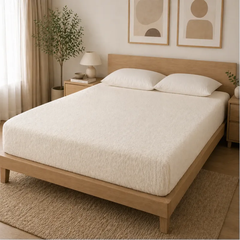 Простынь на резинке махра 30-423 Lactic